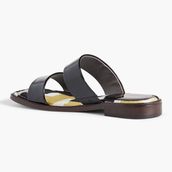 SAM EDELMAN Haydee Slide Sandals in Black Patent Leather Size 6.5 Brand New - Picture 3 of 4